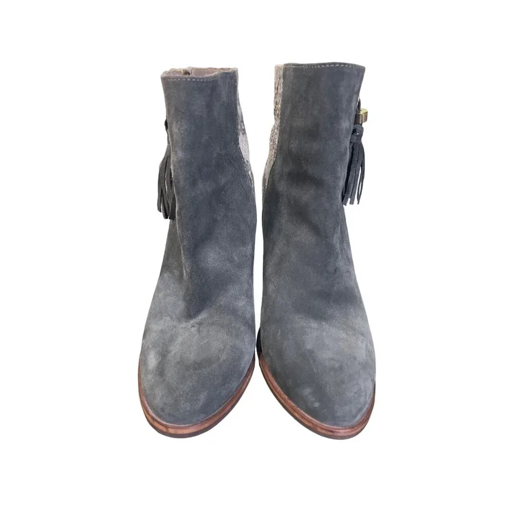 Alpe Women's Suede & Snakeskin Heeled Ankle Boots Size 39 / US 8 Gray Spain - Picture 10 of 10